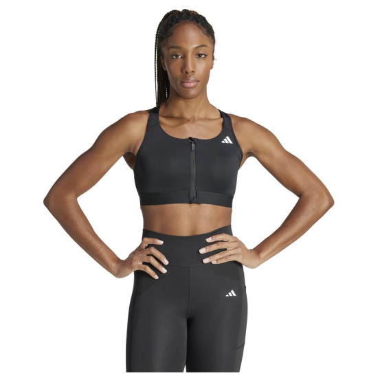 Adidas Γυναικείο μπουστάκι Powerreact Training Medium-Support Zip Bra
